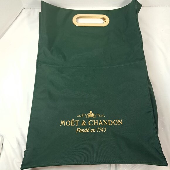 Moet & Chandon champagne Fonde En 1743 Travel Picnic Tote Bag case green gold - Picture 1 of 10